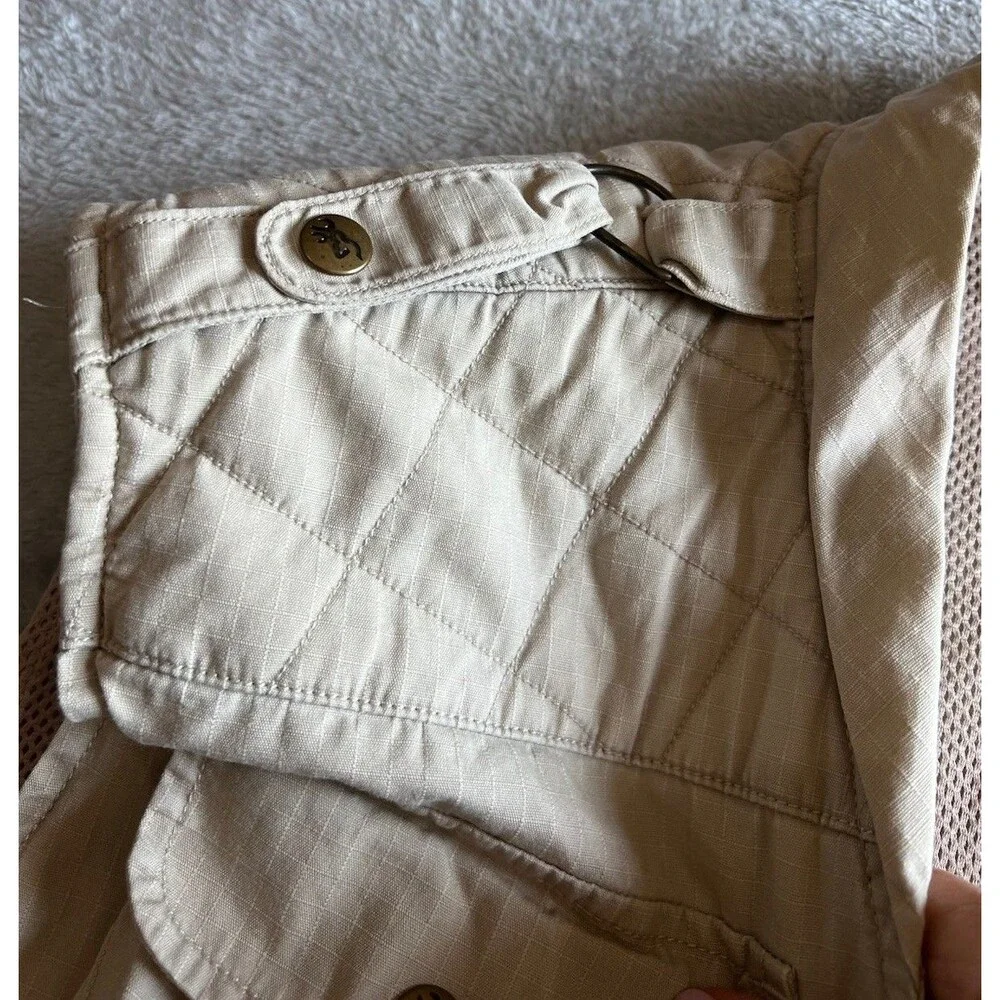 Vintage Browning 90's Multi Pocket Hunting Fishing Utility Vest  Khaki Tan XL